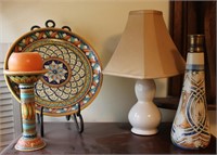 Lamp, Vase, Candle Holder, & Decor Plate