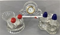 S&P Shaker Sets & Tiny Crystal Clock
