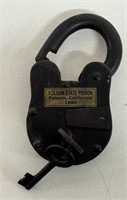 1880 ANTIQUE FOLSOM STATE PRISON LOCK w/ KEYS