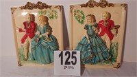 SET OF PLASTER RELIEF WALL PLAQUES 9X11
