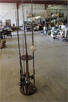 Fishing Pole Stand w/(8) Poles- (6) Poles Have