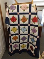 Hand Stitched Quilt 71" x 83" Med Weight