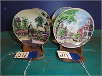 4 Disney Land Mini Plates with Stands