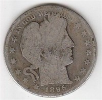 1895 P US Barber Half Dollar Coin 90% Silver