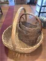 3 Large Wicker Baskets