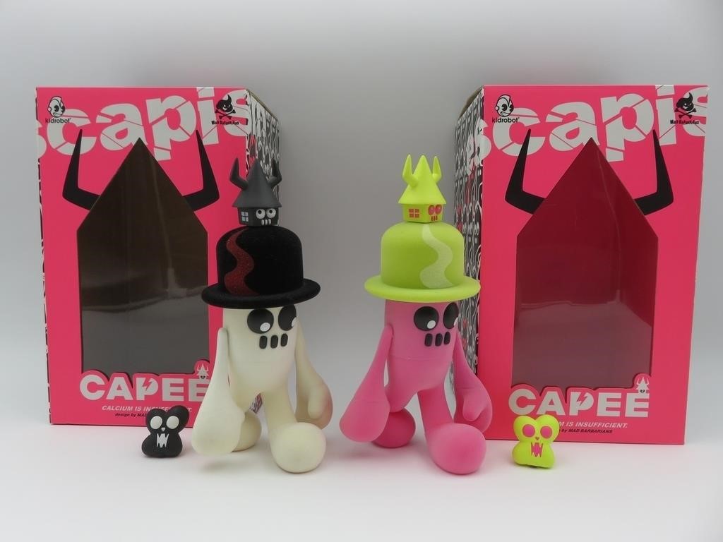 Escape Dokuro Capee Kidrobot Flocked Art Toy Lot
