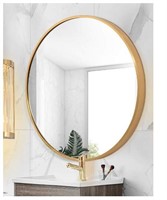 Gold Round Mirror Wall Mounted 23.6in Large