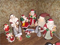 Porcelain santas,misc Christmas Decor