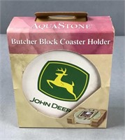 John Deere aqua stone coaster set and butcher