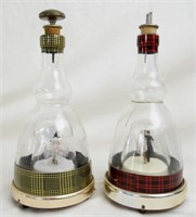 Two Vintage Dancing Music Box Decanters