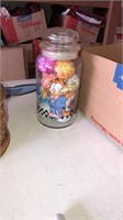 Garfield candy jar w/ gold balls, plastic