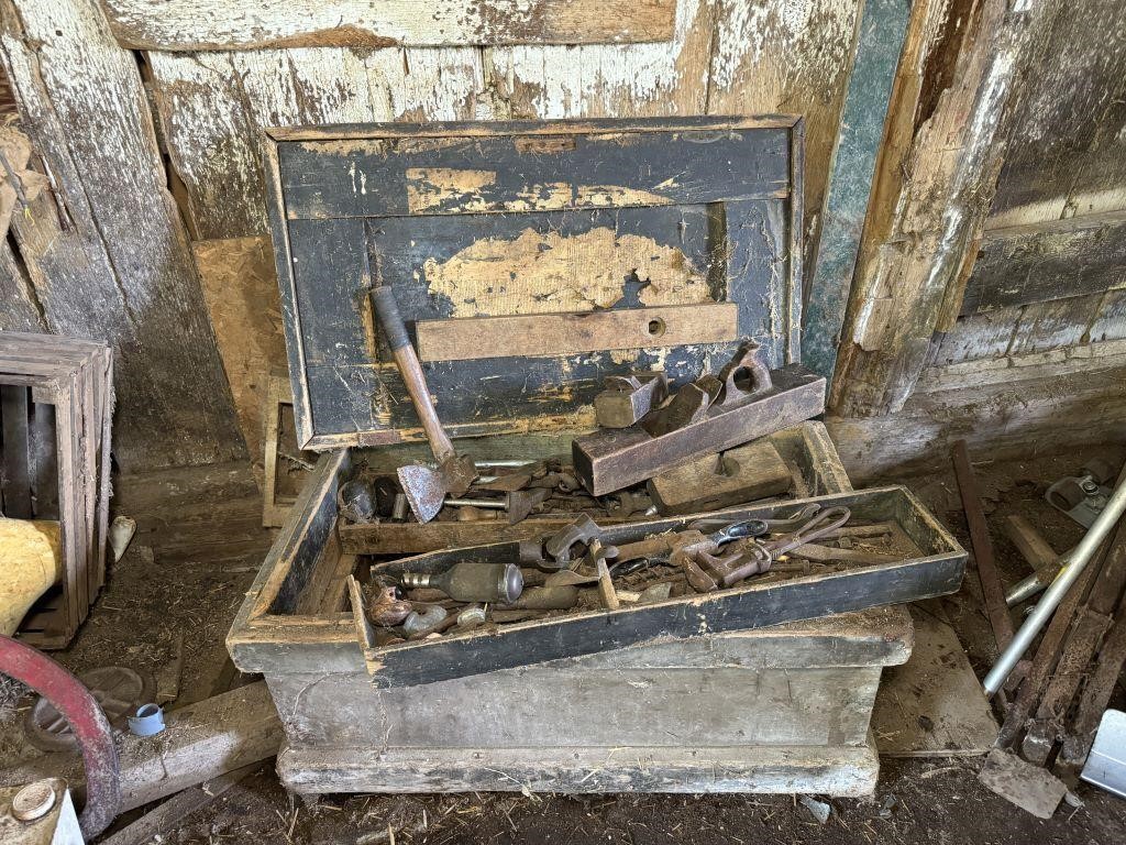 Old Carpenters Tool Chest Full of Tools