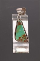 JRT NATIVE AMERICAN TURQUOISE & STERLING PENDANT