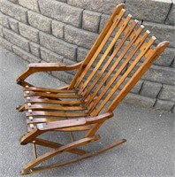 VERY INTERESTING ANTIQUE WOODEN ROCKER