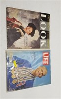 Lot of 2 Vintage Look and Life Magazines