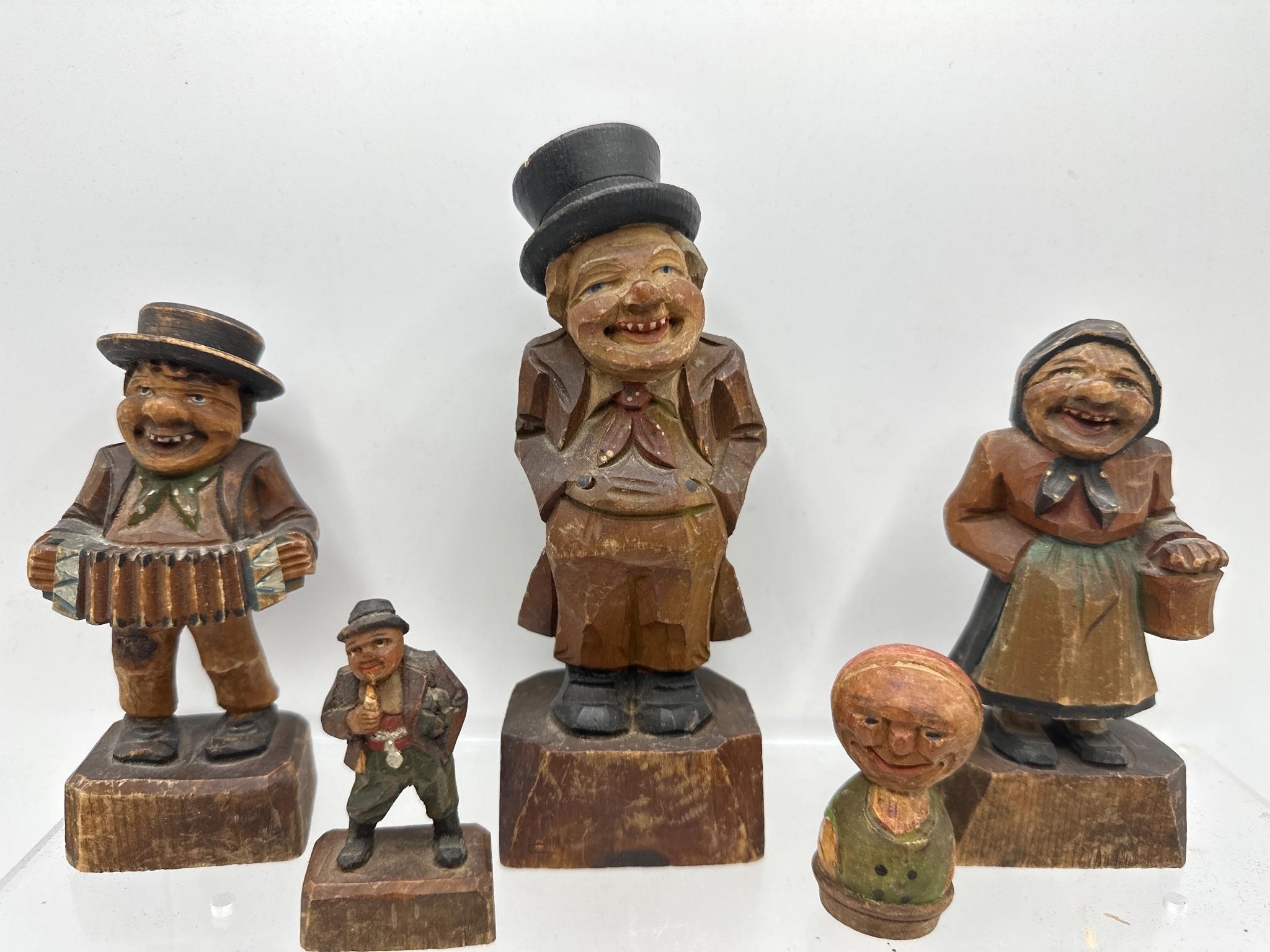 Vintage Carved wood figures