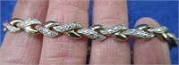 sterling silver tennis bracelet (gold tone)