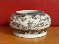 Hand Painted Chinese Turn Low Pottery Bowl