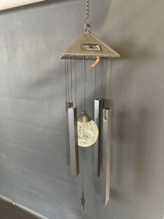 New Solar powered wind chime w butterfly 20"L