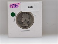 1935 90% Silv Wash Quarter
