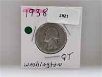 1938 90% Silv Wash Quarter