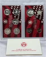 Of) 1999 US silver proof set