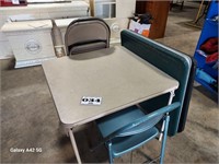 4 card tables & folding chairs