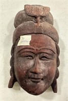 Carved Bamboo Tibetan Face