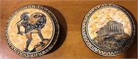 (2) Hand Painted Greece Bowls