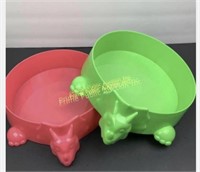 Bullseyes 4pk 12" Plastic Pet Bowl, Dragon Style,