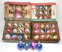 (42) VintageTear Drop Glass Christmas Ornaments