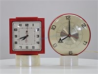 2 GE Telechron Electric Wall Clocks