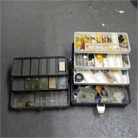Pair of Metal Tackle Boxes w/ Some Tackle