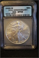 2006-W Certified 1oz .999 Pure Silver Eagle