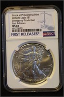 2020-P Emergency Production 1oz .999 Silver Eagle