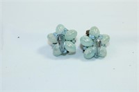 Light Blue Pearl/Bead Ear Clip-Ons