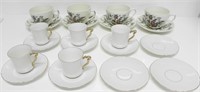 ASSTD TEACUPS & SAUCERS-ATHERSTONE BY RIDGEWAY