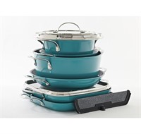 Curtis Stone 10-Piece Cookware Set. Turquoise