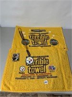 TWO TERRIBLE TOWELS & AUTOGRAPH FOOTBALL CARD