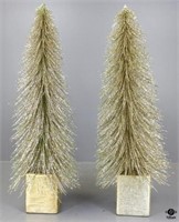 Pair of Gold Christmas Trees