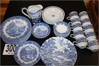 Assorted Blue & White Table Setting Pieces