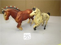 2  BRYER HORSES - DRAFT HORSE ,HORSE W/ SADDLE