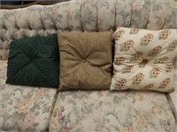 (3) Upholstery Shop Made Pillows  AVG 14" x 14"