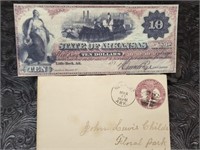 Obsolete $10 Arkansas Treasury Certificate +