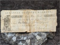 1861 $1 Arkansas Treasury Warrant War Bond