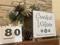 Grandkids sign and Wreath