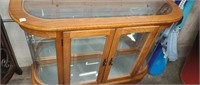 Solid Oak Cabinet w/ Glass 
43 x13 x 30t