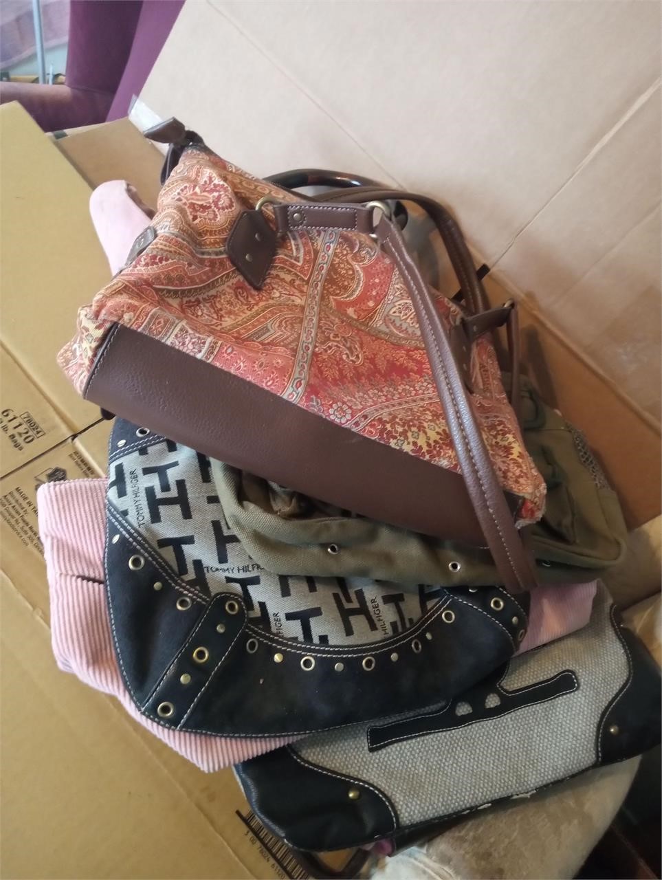 Box of used purses