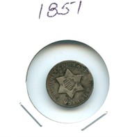 1851 U.S. Three Cent Silver