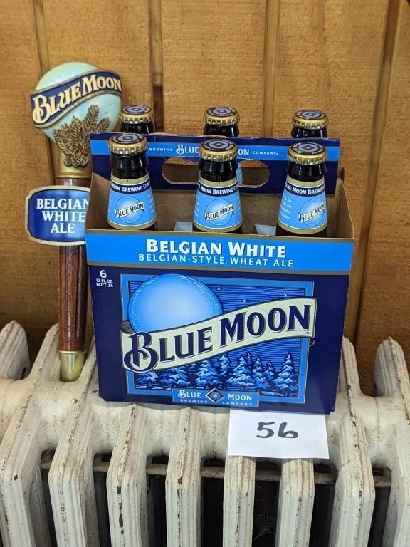 Blue Moon Bottles and Beer Tap Handle